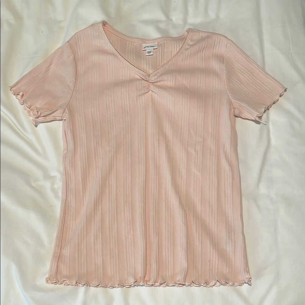 Girl’s Pink V-Neck Top